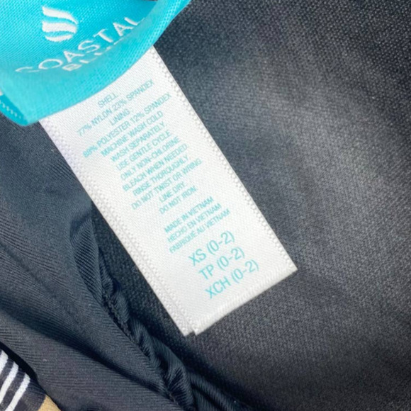 NEW COASTAL BLUE Stripe Strappy Back One Piece Swimsuit XS - Picture 8 of 10